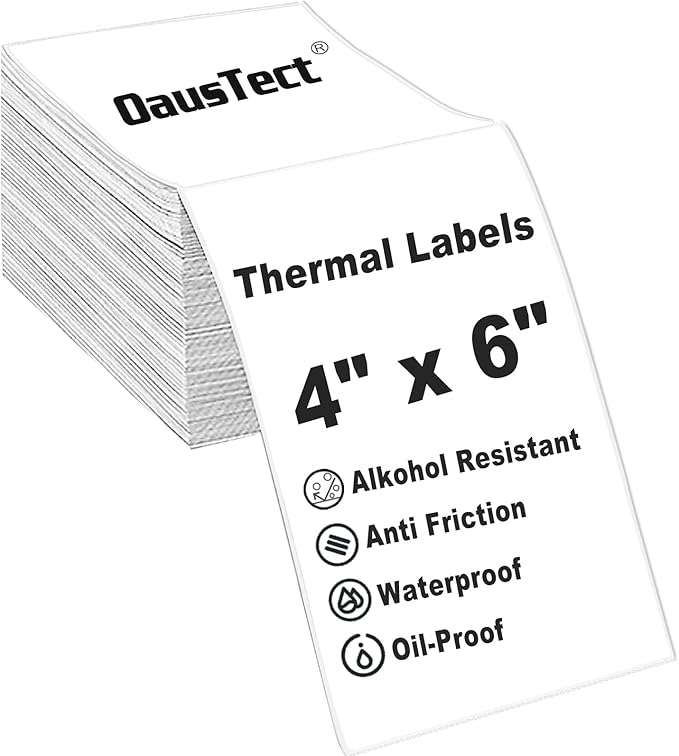 4x6 Thermal Labels, OausTect 100 FanFold Shipping Labels, Thermal Printer by OausTectDirect