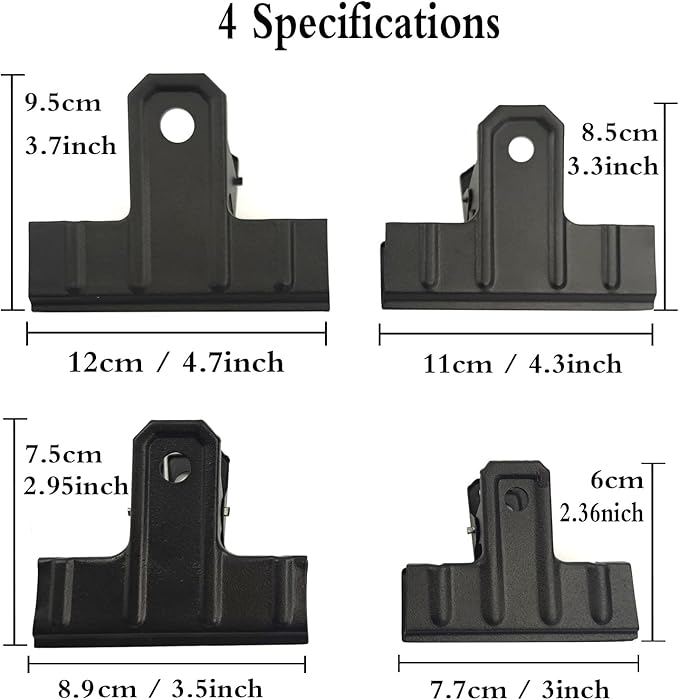 Locci Black Large Bull Clips, 10 Pack Medium Binder 3 Inch Drawing Board Clips - Image 7