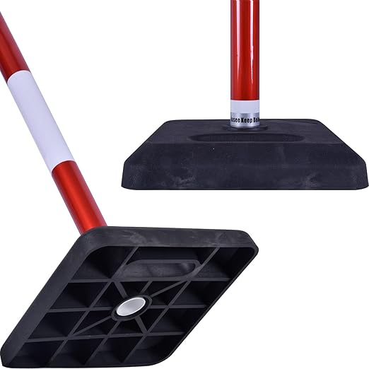 4 Pack Red White Portable Work Zone Chain Post Set, Premium Crowd Control - Image 4