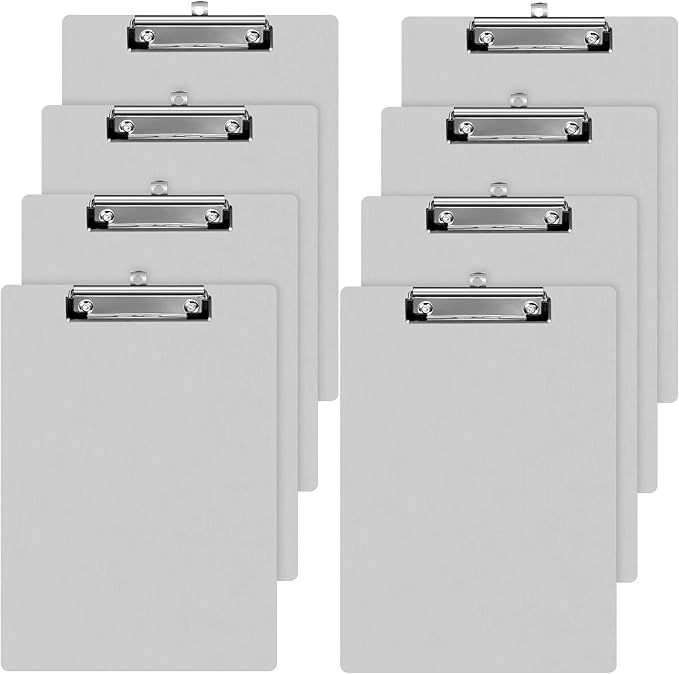 Epakh 8 Pieces Clipboard Bulks Metal Clipboard Aluminum Office Low Profile Clip by Epakh