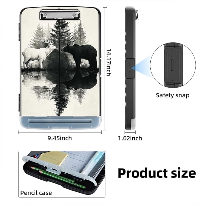 Clipboard with Storage Box & Pen Holder, Heavy Duty Clip Boards 8.5x11 - Image 2