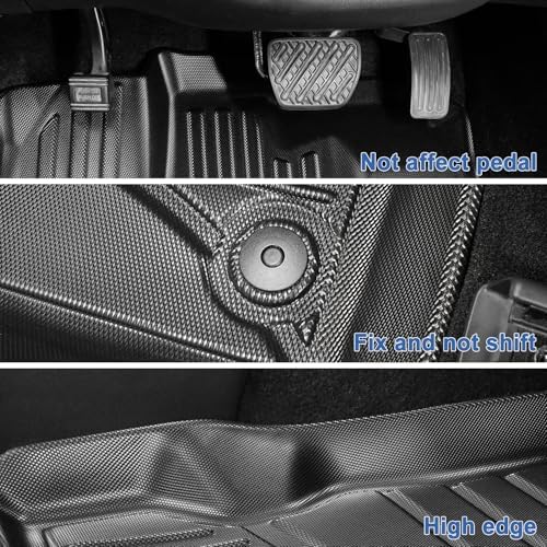 Floor Mats & Cargo Liner Compatible with 2022 2023 2024 2025 Jeep Wagoneer 8-Seat (NOT for 7-Seat/L/S/Grand Cherokee) Floor Liners Trunk Mat All Weather TPE Protection Car Floor Liners Full Set - Image 6