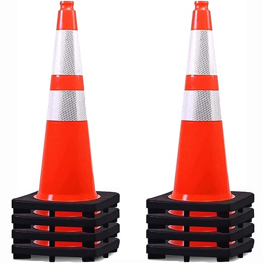 BESEA 28” inch Traffic Safety Cones Orange Road Parking Cones Heavy Duty by BeSea