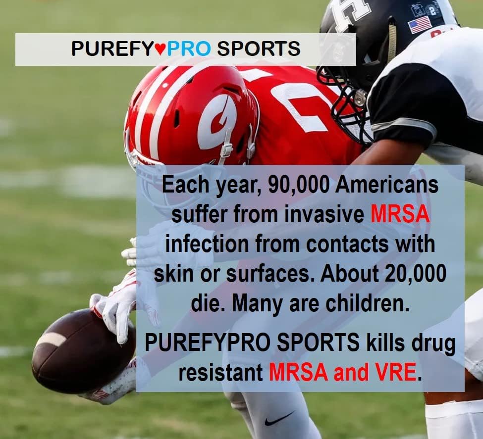 Purefypro Sports Equipment Disinfectant Spray - (3.4oz, 2pk) TSA Travel Size. Kills 99.9999% MRSA, HIV, Athlete Foot Fungus, Virus and Fungi. No Rinse, No Residue. Great For Sports Pads, Yoga Mats, - Image 5