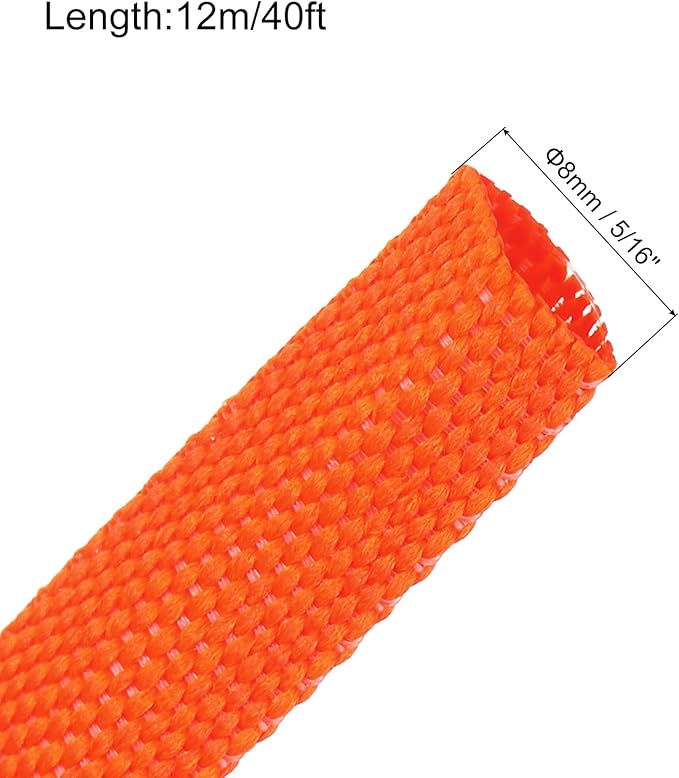 MECCANIXITY Braided Cable Sleeves Heat Shrinkable Fabric Sleeving, 5/16" 40ft - Image 2