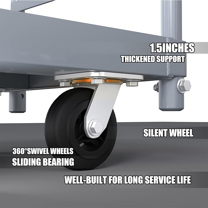 Heavy Duty Flatbed Cart, 2200LB Foldable Platform Truck Industrial Grade Weight - Image 2