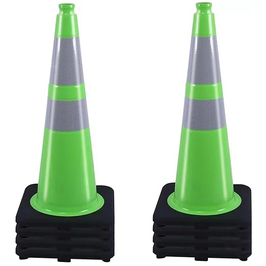 BESEA 8Pack 28" inch Traffic Cones Green Safety Cones by BeSea