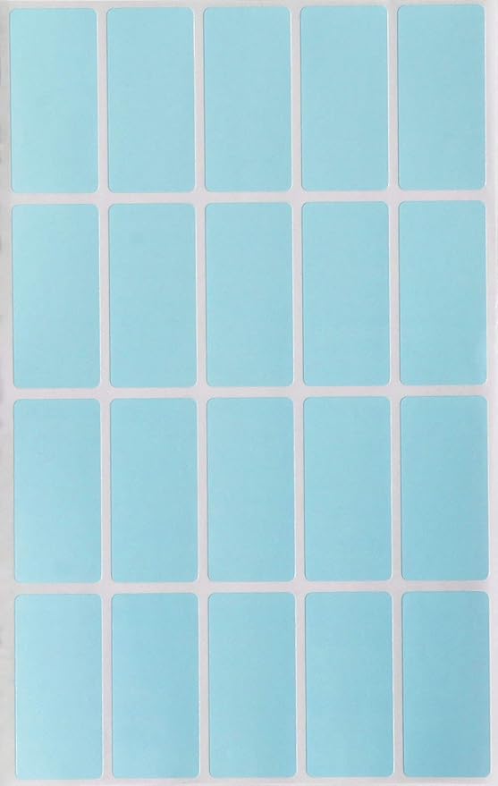 Royal Green Light Blue Rectangular Colored Labels 1.57 inch x 0.75 inch by RoyalGreen
