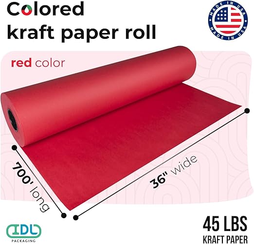 Christmas Red Kraft Paper Roll 36" x 8400" - Image 2