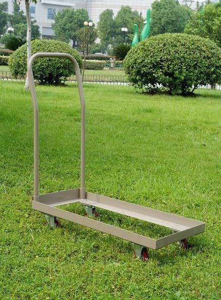 TentandTable Tan Folding Chair Cart Rolling Push Dolly, Commercial Grade Steel - Image 5