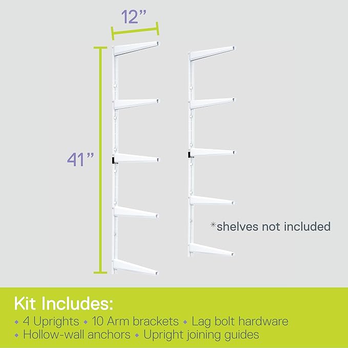 Minimalistic White Shelf Brackets by Delta Cycle, Holds Up to 800 lbs, Modern - Image 3