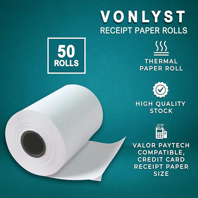 Receipt Paper Roll for Valor Paytech VL 110 and VL 500 Credit Card Machine - Image 5
