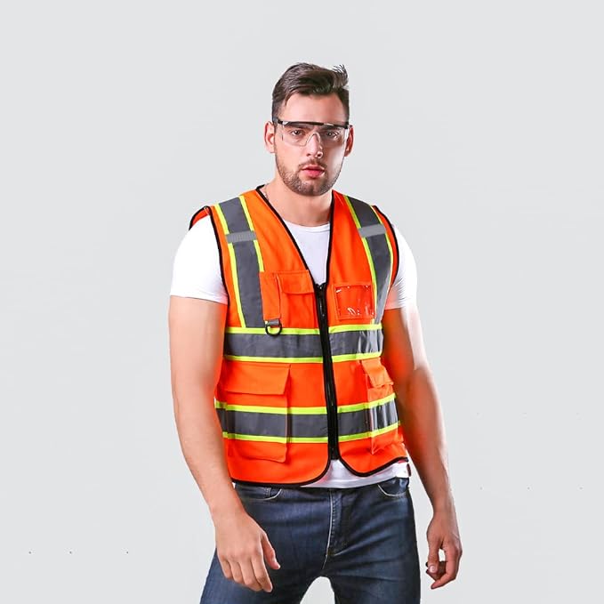 BeautyWill Custom Safety Vest Logo Class 2 High Visibility Reflevtive Vest - Image 6