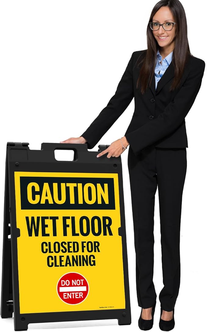 Caution Wet Floor Closed For Cleaning Do Not Enter Sidewalk Sign Kit, 18x24 - Image 4