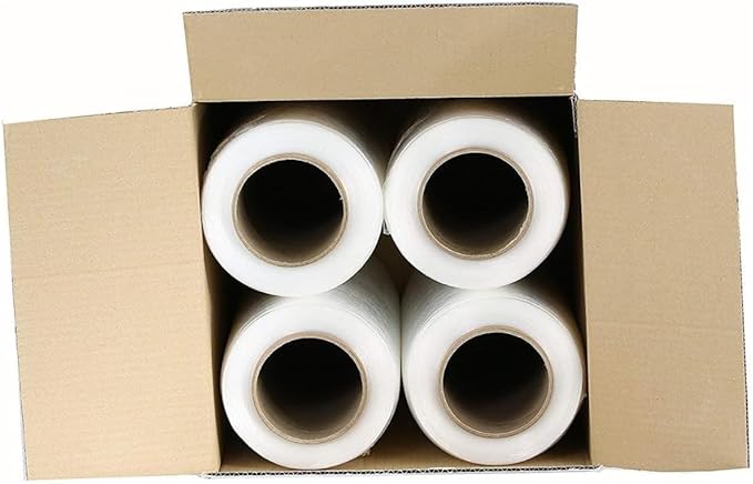 4 Rolls 18" x 1500 FT Pre-Stretched Stretch Wrap 33 Gauge Clear Hand Shrink - Image 4