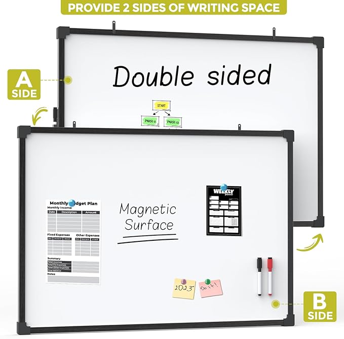 MaxGear Magnetic Dry Erase White Board, 36 X 24 Inches Double Sided Whiteboard - Image 6
