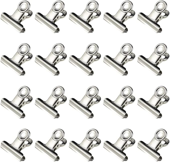 HAHIYO 1.25inch Silver Bulldog Clips Metal File Hinge Binder Clips Clamps Save by HAHIYO