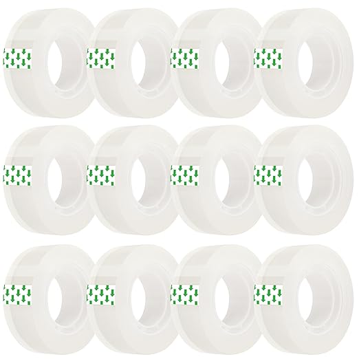 OWLKELA 12 Rolls Clear Tape Refills, Transparent Tape, All-Purpose Transparent by OWLKELA