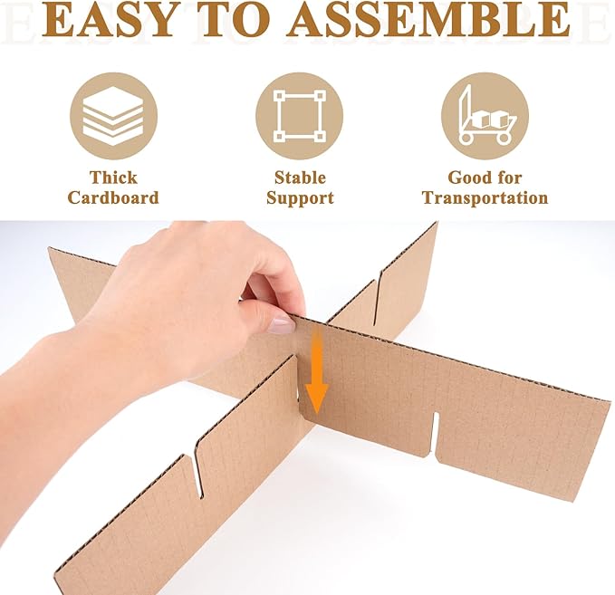 10 Set Moving Box Divider Kits, Short Cardboard Packing Dividers - Image 4