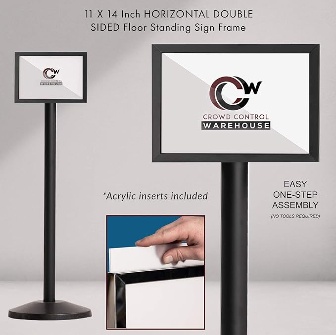 Crowd Control Warehouse Pedestal Standing Floor Sign Frame - Image 2