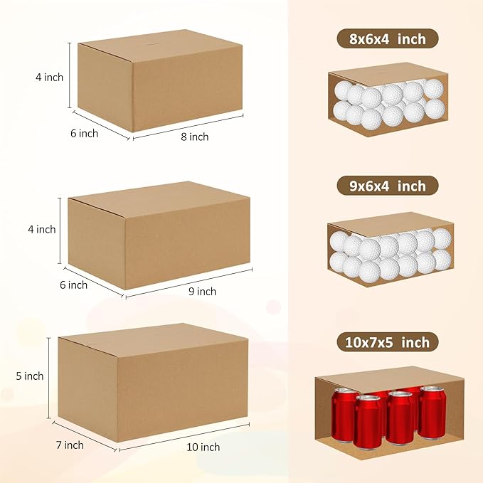 Eupako 30 Pack Small Shipping Boxes Assorted Sizes, Cardboard Boxes - Image 2