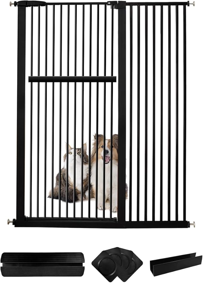 Lumizone Extra Tall Pet Gate 55.12" High Pressure Mounted 46.65"-50.78" Extra by Lumizone