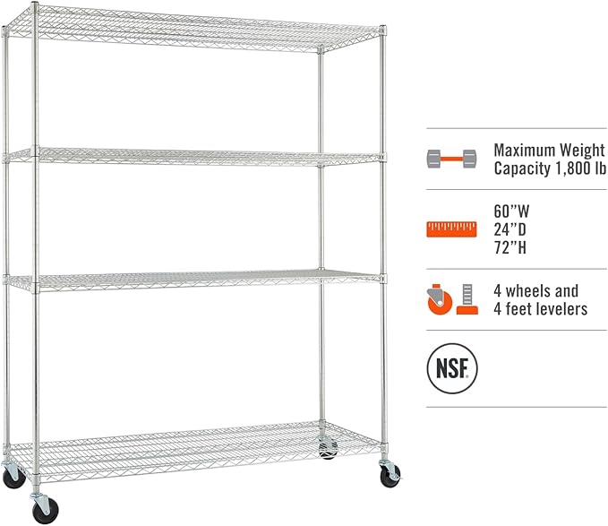 Trinity Basics 4-Tier Adjustable Wire Shelving - Image 5