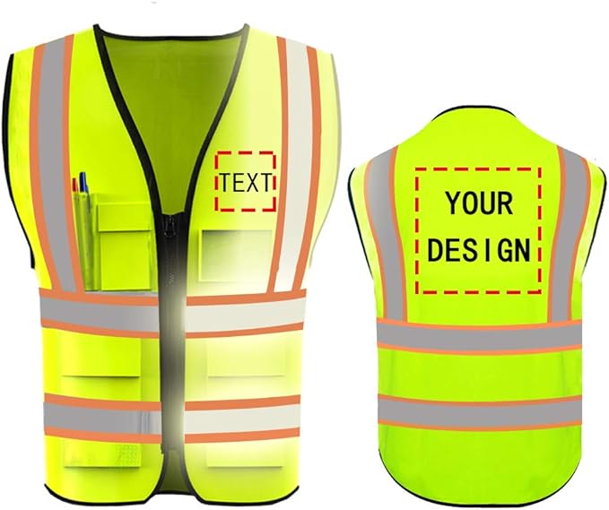 YOWESHOP High Reflective Visibility Safety Vest Custom Your Logo Safety Workwear by YOWESHOP
