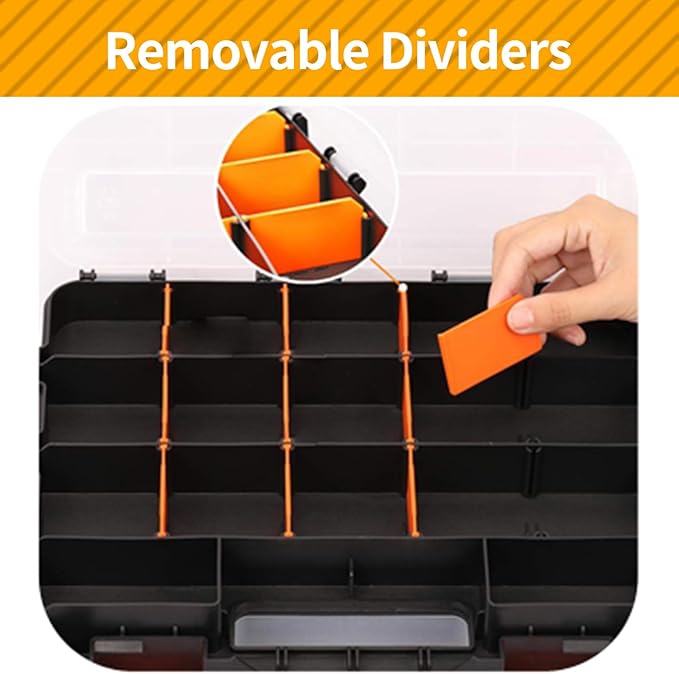 2 Pack Small Parts Organizer, 34-Compartments Hardware Organizer Box, Double - Image 5