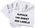 SJPACK 100 Half Sheet Shipping Labels 5-1/2" X 8-1/2" Address Blank Labels by SJPACK