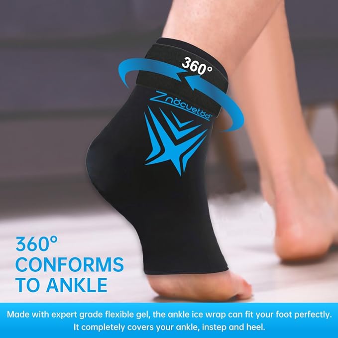 Ankle Ice Pack Wrap for Swelling, Reusable Foot Heel Gel Ice Pack for Injuries - Image 6
