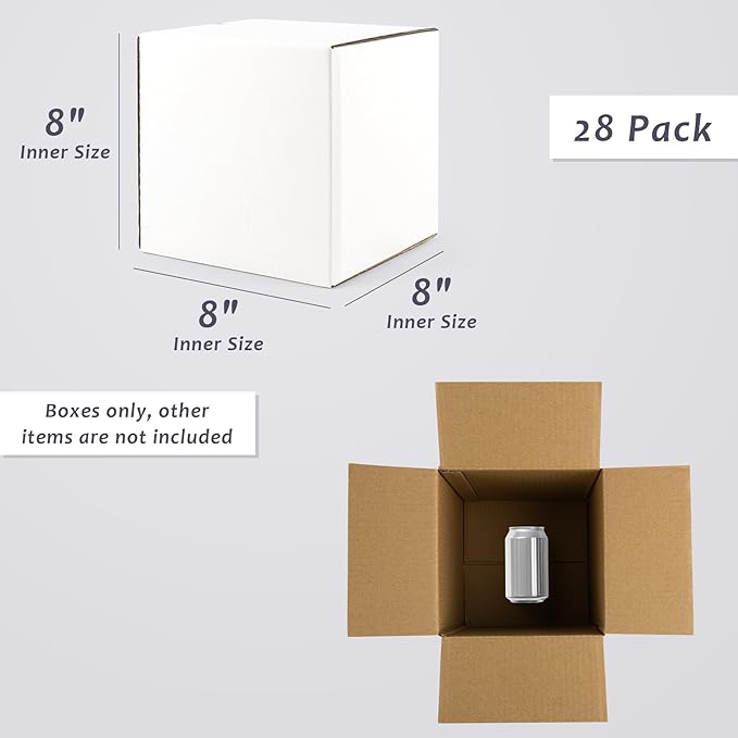 Frametory 8x8x8 Pack of 28 Corrugated Cardboard Packing Shipping Mailing Moving - Image 2