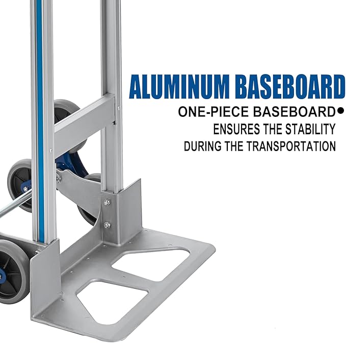 2 in 1 Aluminum Hand Truck 650 lb Capacity, Heavy Duty Stair Climbing Cart - Image 6