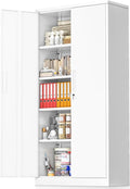 Greenvelly White Metal Storage Cabinet, Tall Tool Storage by Greenvelly