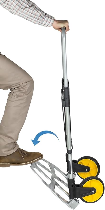 Mount-It! Folding Hand Truck and Personal Dolly, Aluminum Trolley, Heavy Duty - Image 3