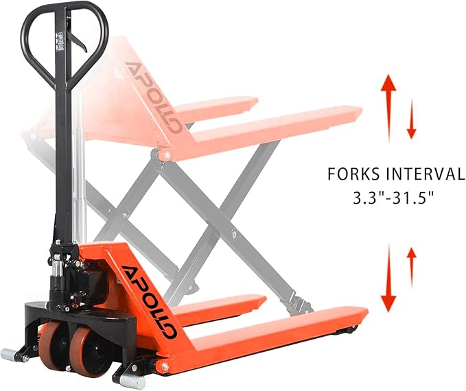 APOLLO Manual Scissor Pallet Jack High Lift Hand Truck 2200lbs Capacity 45" - Image 5