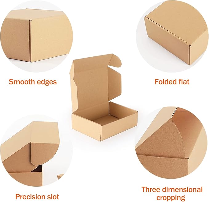 PHAREGE 7x5x2 inch Shipping Boxes Bulk 50 Pack Brown, Tab Lock Tuck Top Mailer - Image 5