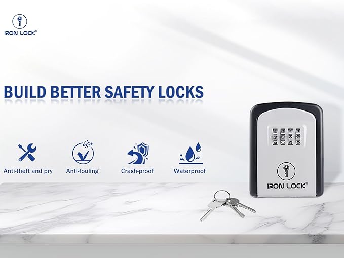 Iron Lock® Wall Mount Key Lock Box – Waterproof Heavy Duty Metal Lock Box - Image 9