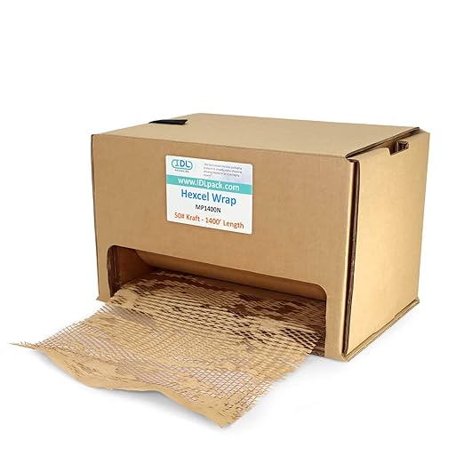 IDL Packaging Original HexcelWrap Honeycomb Packing Kraft Paper 15.25" x 1400' by IDLPackaging