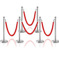 6Pcs Sliver Stanchion Post Queue Velvet Ropes and Posts by SuiROYI