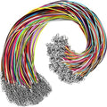 100Pcs Leather Necklace Cord with Clasps, Rope Necklace String, 25Color Necklace Cords for Pendants, 19.7" Premium Necklace Chains for Jewelry Making Supplies, 1.5mm Waxed Necklace Bracelet Cord DHOOZ by DHOOZ