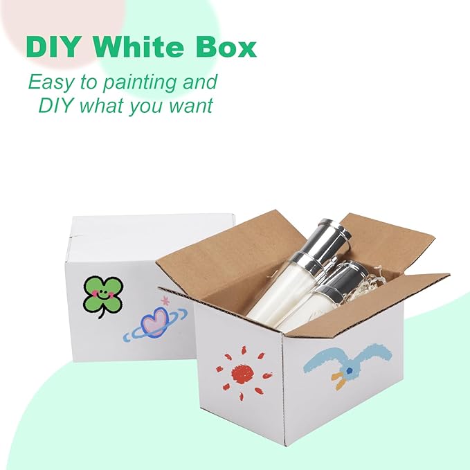 PETAFLOP Cardboard Boxes 6x4x4 Shipping Boxes White Kraft Corrugated Small - Image 3