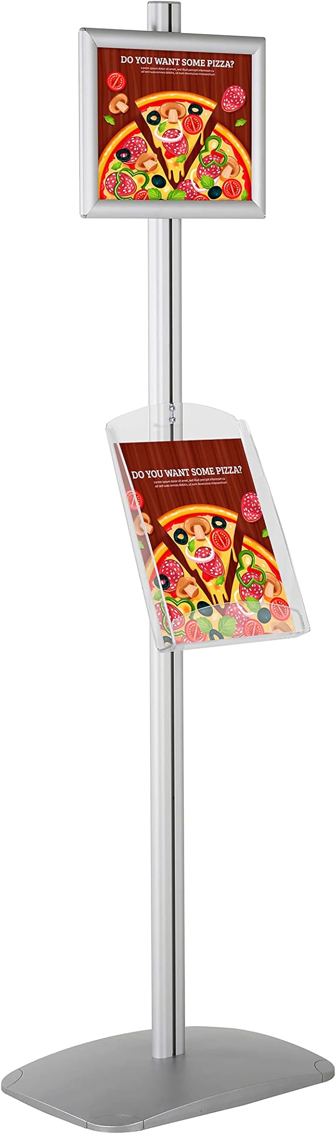 M&T Displays Free Standing Aluminum Display Stand Single Sided Document - Image 3
