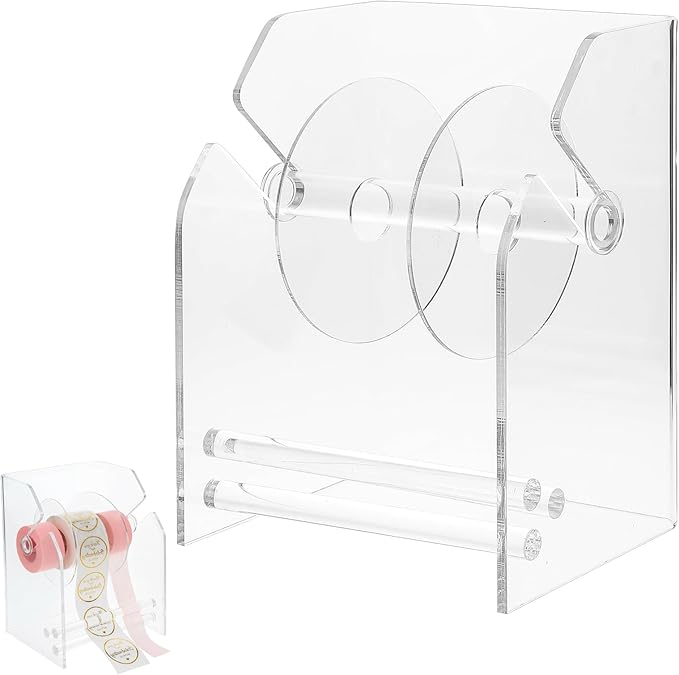 Clear Label Roll Dispenser, 3 Rolls of Sticker Roll Dispenser, Acrylic Sticker by Unknown