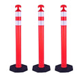 3PACK BESEA Traffic Delineator Cone 42”High Orange Traffic Safety Delineator by BeSea