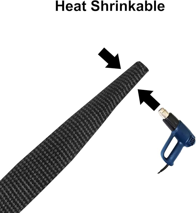 MECCANIXITY Braided Cable Sleeves Heat Shrinkable Fabric Sleeving, 1 3/8" 40ft - Image 3