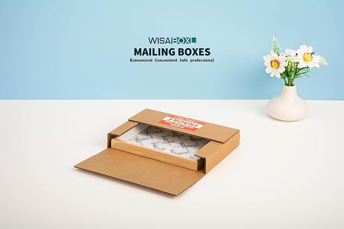50 Pack 9x6x1.3 inch Shipping Boxes, Easy-Fold Multi-Depth DVD Mailer Box - Image 8
