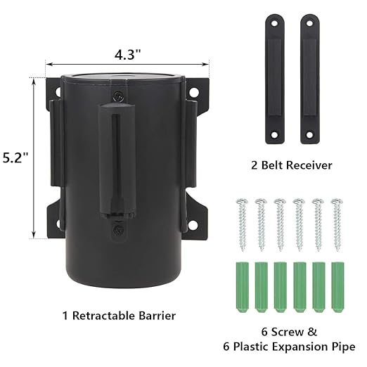 A-KARCK Wall Mount Retractable Belt 16 Foot 2 Packs, Crowd Control Wall Barrier - Image 3