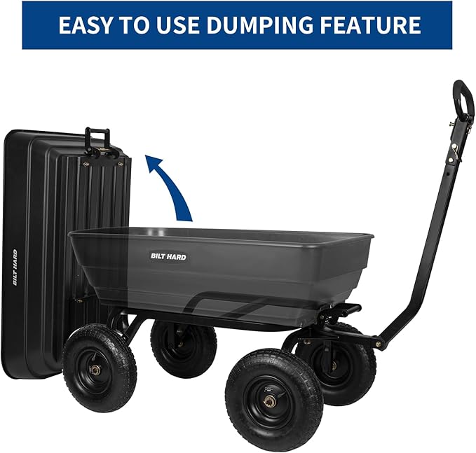BILT HARD 1200 lbs 7 Cu Ft Poly Garden Dump Cart - Image 6