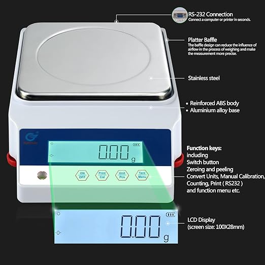 Lab Scale 1000gx0.01g Accurate Analytical Balance Digital Electronic Precision - Image 3